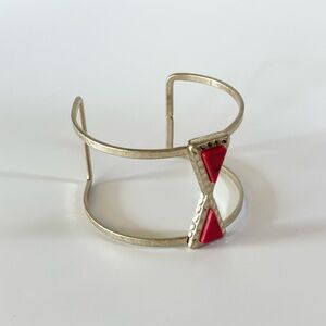 Ruby inspired gold cuff bracelet